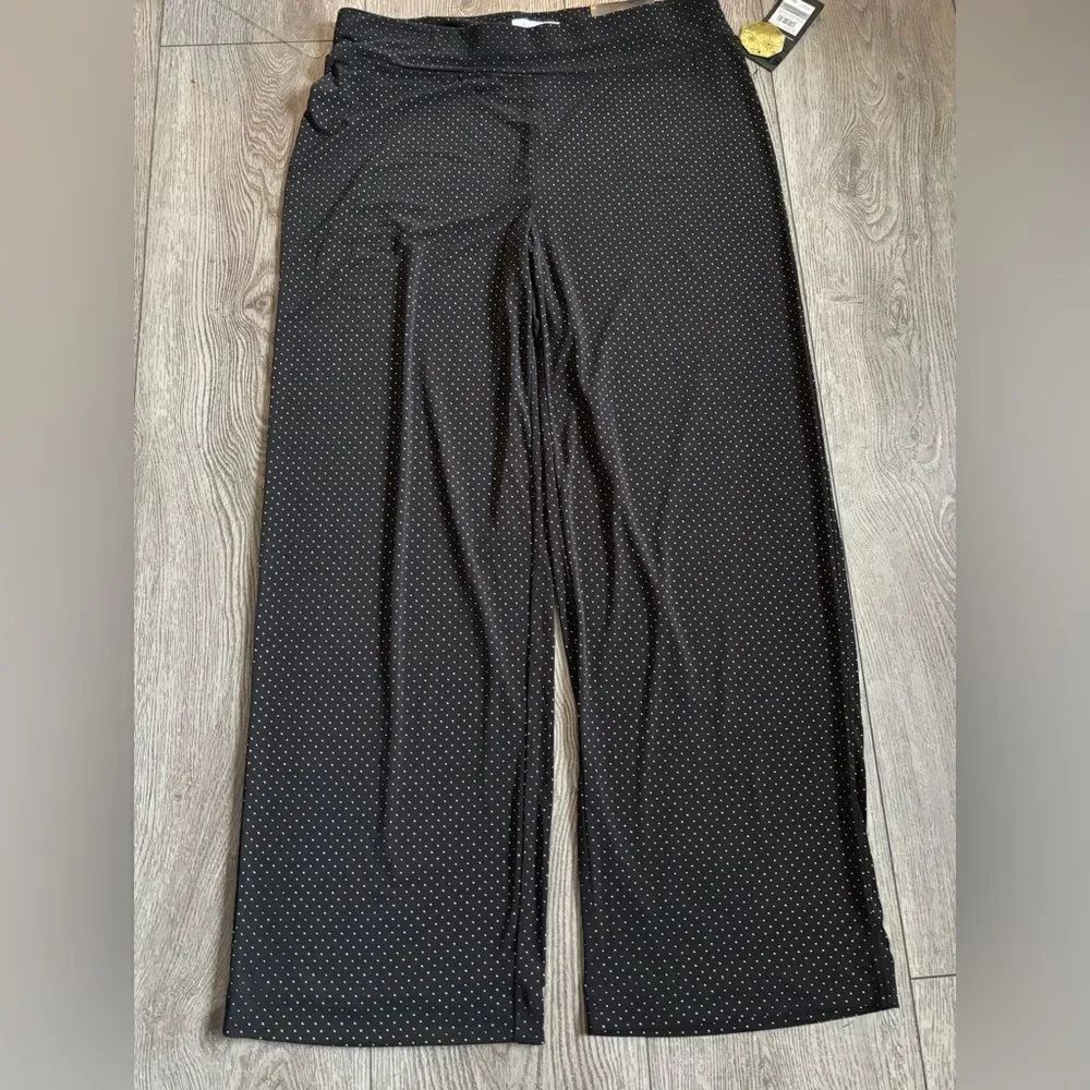 Nine West wide leg black and gold pants